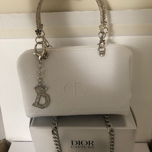 Dior Beauty cross-stitch Patterned white  Pouch - Picture 7 of 10